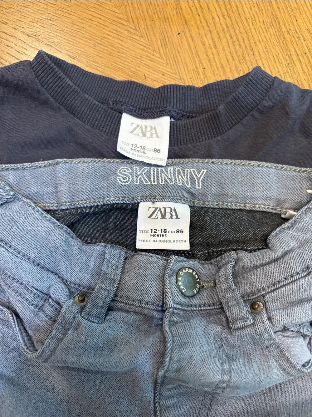 Zara Light Blue Kids Stretch Denim Pants with Zara shirt